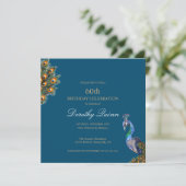 ウォーターエレガントカラーピーコック誕生日 招待状 (スタンド正面)