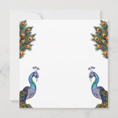 ウォーターエレガントカラーピーコック誕生日 招待状 (裏面)