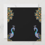 ウォーターエレガントカラーピーコック誕生日 招待状 (裏面)