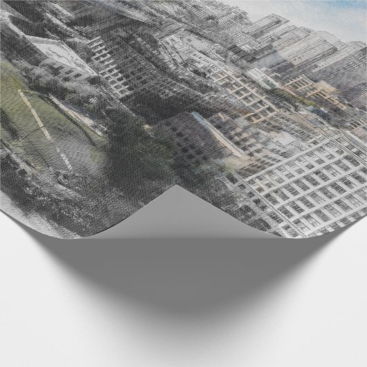 ウォーターエレガントカラーブルックリンブリッジラッピング紙 ラッピングペーパー (角)