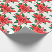 ウォーターエレガントカラーポインセチアフローラホリーホリデイ ラッピングペーパー (角)