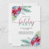 ウォーターエレガントカラーポインセティアホリデーパーティー 招待状 (正面)