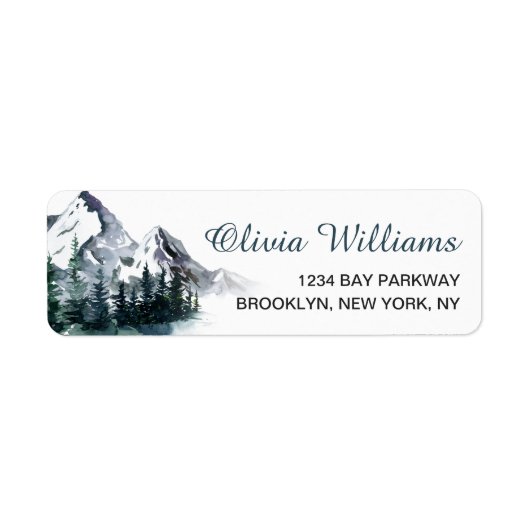 ウォーターエレガントカラーマウンテンフォレストランドスケープラベル ラベル (正面)