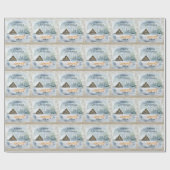 ウォーターエレガントカラーメリークリスマスウィンターホリデー ラッピングペーパー (フラット)