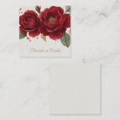 ウォーターエレガントカラーレッドローゼズウィズゴールデングリッター ノートカード (正面/裏面)