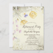 ウォーターエレガントカラーワイルドフラワーリタイア 招待状 (正面)