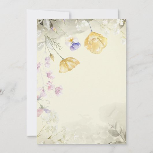 ウォーターエレガントカラーワイルドフラワーリタイア 招待状 (裏面)