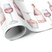 ウォーターエレガントカラーワインボトルロゼピンク ラッピングペーパー (ロールコーナー)