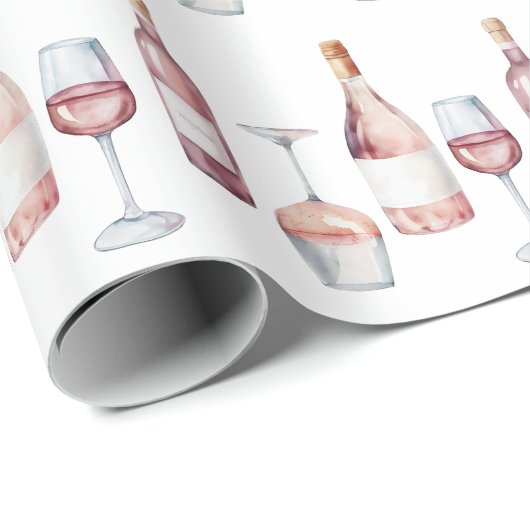 ウォーターエレガントカラーワインボトルロゼピンク ラッピングペーパー (ロールコーナー)