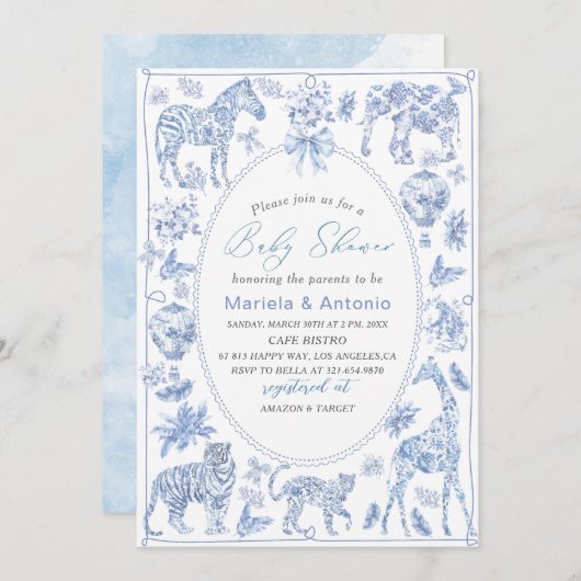 ウォーターエレガントルトイレサファリチノワセリーベビーS 招待状 (正面/裏面)