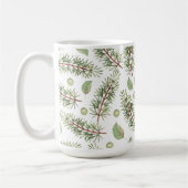 ウォーターカシンプルラーグリーンリーフクリスマスホリデーWra コーヒーマグカップ (左)
