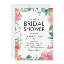 ウォーターカモダンラーブライダルシャワー招待