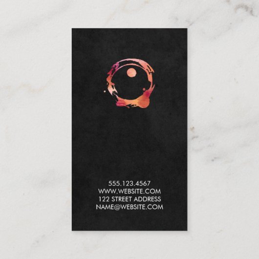 ウォーターカラフルカラーつや消しワイン染色 名刺 (裏面)