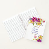 ウォーターカラフルカラーブーケブライダルシャワーゲスト ノートブック (内部)