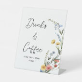 ウォーターカラフルカラーワイルドフラワードリンク&コーヒー 台座サイン (正面)