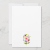 ウォーターカラフルカラーワイルドフラワー春の結婚式 招待状 (裏面)