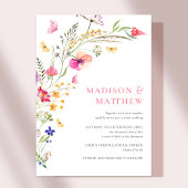ウォーターカラフルカラーワイルドフラワー結婚式招待状 招待状