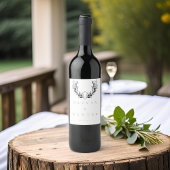 ウォーターカラモダンーオリーブブ結婚ランチ ワインラベル