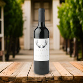 ウォーターカラモダンーオリーブブ結婚ランチ ワインラベル