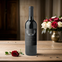 ウォーターカラモダンーオリーブブ結婚ランチ ワインラベル