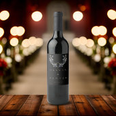 ウォーターカラモダンーオリーブブ結婚ランチ ワインラベル