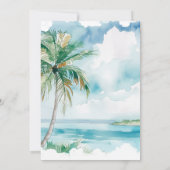 ウォーターカラモダンーパーム&ビーチシ結婚ーン 招待状 (裏面)
