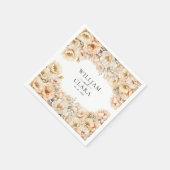ウォーターカラモダンーピーニーパステルフローラ結婚ズ スタンダードカクテルナプキン (角)