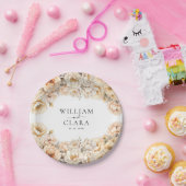 ウォーターカラモダンーピーニーパステルフローラ結婚ズ ペーパープレート (パーティー)