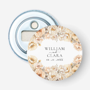 ウォーターカラモダンーピーニーパステルフローラ結婚ズ 栓抜き