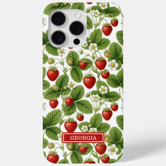 ウォーターカラーいちごモノグラム Case-Mate iPhoneケース (裏面)