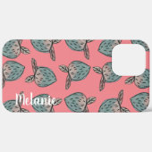 ウォーターカラーいちご ピンクブルー モノグラム  Case-Mate iPhoneケース (裏面 / 右)
