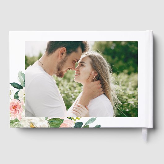 ウォーターカラーかわいらしガーデンフラワーズ春の結婚式 ゲストブック (裏面)