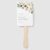 ウォーターカラーかわいらしガーデンフラワーズ春の結婚式 ハンドファン (正面)