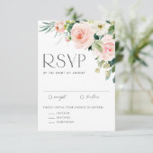 ウォーターカラーかわいらしガーデンフラワーズ春の結婚式 出欠カード (スタンド正面)