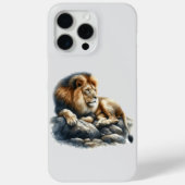 ウォーターカラーで描かれた威厳あるアフリカライオン Case-Mate iPhoneケース (裏面)