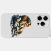 ウォーターカラーで描かれた威厳あるアフリカライオン Case-Mate iPhoneケース (裏面 (横))