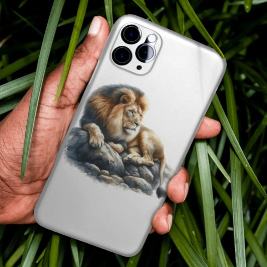 ウォーターカラーで描かれた威厳あるアフリカライオン Case-Mate iPhoneケース