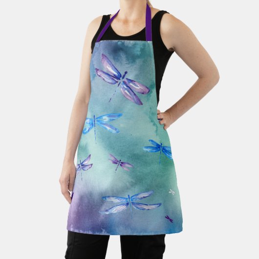 ウォーターカラーとんぼ模様 エプロン (インサイチュ)