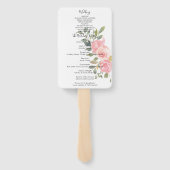 ウォーターカラーな華やかピンクの花嫁式プログラム ハンドファン (裏面)