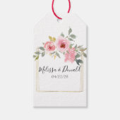 ウォーターカラーな華やかピンクの花嫁衣裳 ギフトタグ (正面)