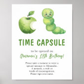 ウォーターカラーのいもむしタイムカプセル 1歳の誕生日 ポスター (正面)