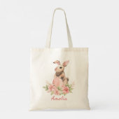 ウォーターカラーのうさぎの卵 春の花 イースターエッグハント トートバッグ (裏面)