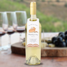 ウォーターカラーのかぼちゃパイ メープルリーフ 感謝祭 ボトルネックタグ