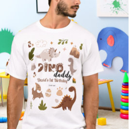 ウォーターカラーのかわいい恐竜パーティー 誕生日 Tシャツ