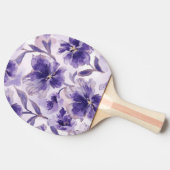 ウォーターカラーのすみれの花の絵 卓球ラケット (横)