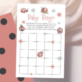 ウォーターカラーのてんとう虫ベビーシャワービンゴゲーム