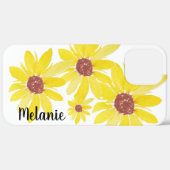 ウォーターカラーのひまわりのつぼみとモノグラム  Case-Mate iPhoneケース (裏面 (横))