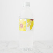 ウォーターカラーのひまわりの花のウェディング ペットボトルラベル (裏面)