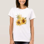 ウォーターカラーのひまわり Tシャツ (正面)