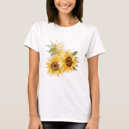 ウォーターカラーのひまわり Tシャツ